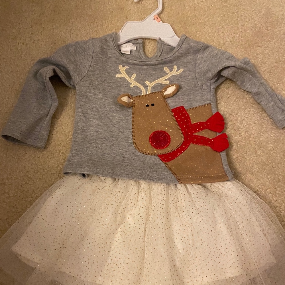 Mud pie reindeer skirt and top 24/2t
